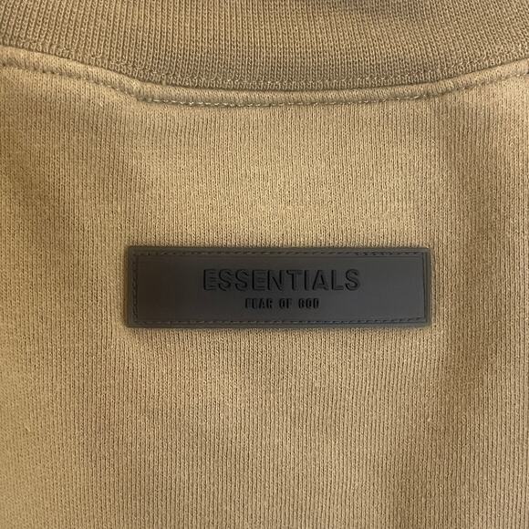 Fear of God Essentials Pullover Crewneck Sweatshirt - Men Size L - Tan/Khaki - Picture 4 of 5